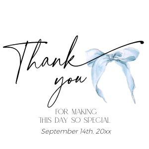 ET059-01 2x2" Thank you Tag - Bow Blue: ET059-01 Thank you Tag - Bow Blue