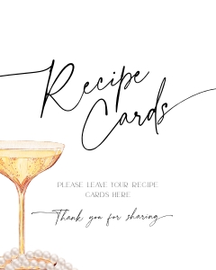 SI061-11 8x10 Recipe Sign - Pearls and Prosecco: SI061-11 Recipe Sign - Pearls and Prosecco