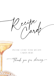 SI061-11 5x7 Recipe Sign - Pearls and Prosecco: SI061-11 Recipe Sign - Pearls and Prosecco