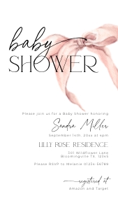 BB058-10 1080x1920px Electronic Invitation - Bow Pink: BBB58-01 Invitation SET - Bow Pink