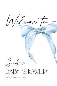 BB059-11 20x30" Welcome Sign - Bow Blue: BB059-11 Welcome Sign - Bow Blue