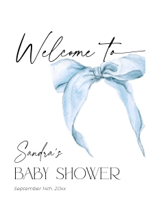 BB059-11 DIN A2 Welcome Sign - Bow Blue: BB059-11 Welcome Sign - Bow Blue