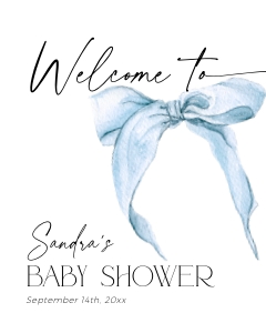 BB059-11 8x10" Welcome Sign - Bow Blue: BB059-11 Welcome Sign - Bow Blue