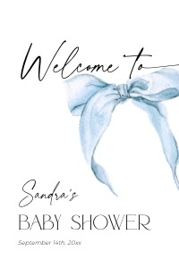 BB059-11 24x36" Welcome Sign - Bow Blue: BB059-11 Welcome Sign - Bow Blue