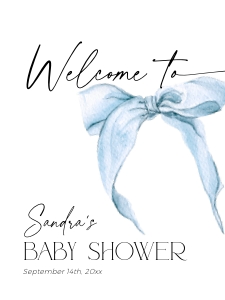 BB059-11 18x24" Welcome Sign - Bow Blue: BB059-11 Welcome Sign - Bow Blue