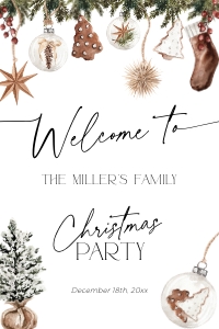 CH053-04 20x30 Welcome Sign - Cozy Christmas: CH053-04 Welcome Sign - Cozy Christmas