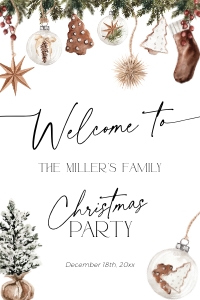 CH053-04 24x36 Welcome Sign - Cozy Christmas: CH053-04 Welcome Sign - Cozy Christmas