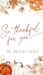 CH063-02 2x3.5 Thanksgiving Gift Tag - Fall in Love Pumpkin: CHB63-01 Thanksgiving Invitation Bundle - Fall in Love Pumpkin