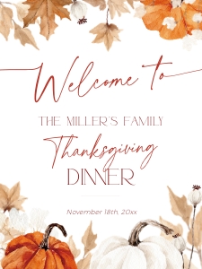 CH063-04 18x24 Thanksgiving Welcome Sign - Fall in Love Pumpkin: CH063-04 Welcome Sign - Fall in Love Pumpkin