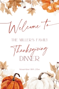 CH063-04 20x30 Thanksgiving Welcome Sign - Fall in Love Pumpkin: CH063-04 Welcome Sign - Fall in Love Pumpkin