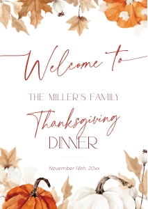 CH063-04 DIN A2 Thanksgiving Welcome Sign - Fall in Love Pumpkin: CH063-04 Welcome Sign - Fall in Love Pumpkin