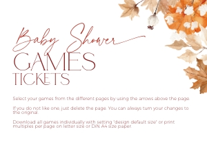 BBG63-00 Baby Shower Game Tickets - Fall in Love Pumpkin: BBG63-00 Baby Shower Games - Fall in Love Pumpkin