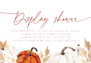 BS063-02 5x3.5 Display Shower Card - Fall in Love Pumpkin: BSB63-01 Invitation Bundle - Fall in Love Pumpkin