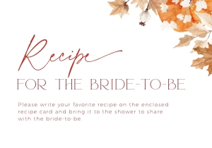 BS063-04 5x3.5 Request for Recipe Card - Fall in Love Pumpkin: BSB63-01 Invitation Bundle - Fall in Love Pumpkin