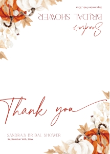 BS063-06 5x3.5 Folded Thank You Note - Fall in Love Pumpkin: BSB63-01 Invitation Bundle - Fall in Love Pumpkin