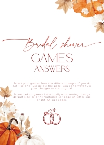BSG63-00 Bridal Shower Games Answers - Fall in Love Pumpkin: BSG63-00 Bridal Shower Games - Fall in Love Pumpkin