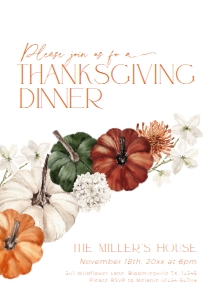CH065-01 5x7 Thanksgiving Invitation - Colorful Pumpkins: CHB65-01 Thanksgiving Invitation Bundle - Colorful Pumpkins