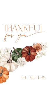 CH065-02 2x3.5 Thanksgiving Gift Tag - Colorful Pumpkins: CHB65-01 Thanksgiving Invitation Bundle - Colorful Pumpkins