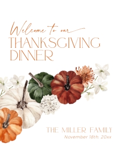 CH065-04 8x10" Welcome Sign - Colorful Pumpkins: CH065-04 Welcome Sign - Colorful Pumpkins