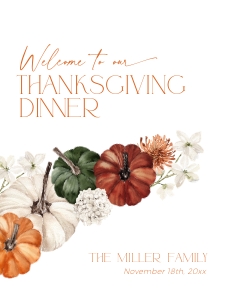 CH065-04 18x24" Welcome Sign - Colorful Pumpkins: CH065-04 Welcome Sign - Colorful Pumpkins