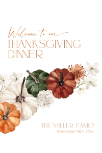 CH065-04 24x36" Welcome Sign - Colorful Pumpkins: CH065-04 Welcome Sign - Colorful Pumpkins