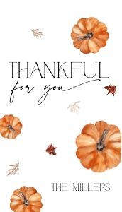 CH066-02 2x3.5 Thanksgiving Gift Tag - Orange Pumpkins: CHB66-01 Thanksgiving Invitation - Orange Pumpkins