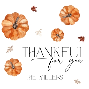 CH066-02 2x2 Thanksgiving Gift Tag - Orange Pumpkins: CHB66-01 Thanksgiving Invitation - Orange Pumpkins