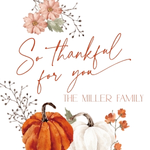 CH067-02 2x2 Thanksgiving Gift Tag - Pumpkin Flowers: CHB67-01 Thanksgiving Invitation Bundle - Pumpkin Flowers