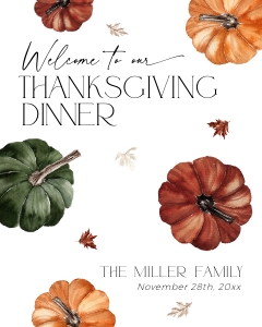 CH068-04 8x10" Welcome Sign - Dark Pumpkins: CH068-04 Welcome Sign - Dark Pumpkins