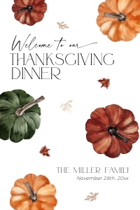CH068-04 24x36" Welcome Sign - Dark Pumpkins: CH068-04 Welcome Sign - Dark Pumpkins