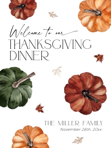 CH068-04 18x24" Welcome Sign - Dark Pumpkins: CH068-04 Welcome Sign - Dark Pumpkins