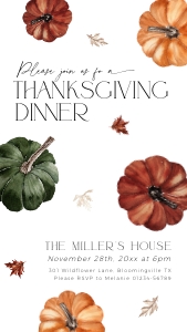 CH068-03 1080x1920 Electronic Thanksgiving Invitation - Dark Pumpkins: CHB68-01 Thanksgiving Invitation Bundle - Dark Pumpkins