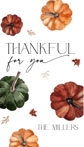 CH068-02 2x3.5 Thanksgiving Gift Tag - Dark Pumpkins: CHB68-01 Thanksgiving Invitation Bundle - Dark Pumpkins