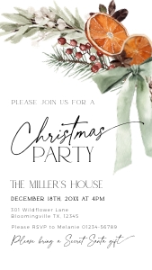 CH069-03 1080x1920 Electronic Invitation - Christmas Bow: CHB69-01 Invitation Bundle - Christmas Bow
