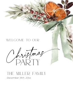 CH069-04 8x10" Welcome Sign - Christmas Bow: CH069-04 Welcome Sign - Christmas Bow
