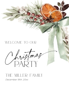 CH069-04 18x24" Welcome Sign - Christmas Bow: CH069-04 Welcome Sign - Christmas Bow