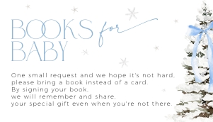 BB077-03 35x2 Books for Baby Card - Christmas Tree Blue Bow: BBB77-01 Invitation Bundle - Christmas Tree Blue Bow