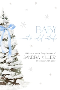 BB077-11 20x30" Welcome Sign - Christmas Tree Blue Bow: BB077-11 Welcome Sign - Christmas Tree Blue Bow