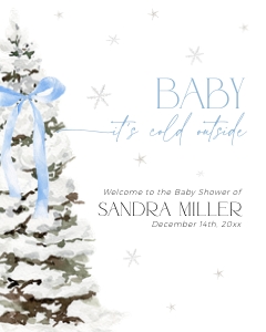 BB077-11 8x10" Welcome Sign - Christmas Tree Blue Bow: BB077-11 Welcome Sign - Christmas Tree Blue Bow