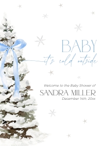 BB077-11 DIN A1 Welcome Sign - Christmas Tree Blue Bow: BB077-11 Welcome Sign - Christmas Tree Blue Bow