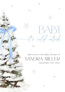 BB077-11 DIN A2 Welcome Sign - Christmas Tree Blue Bow: BB077-11 Welcome Sign - Christmas Tree Blue Bow