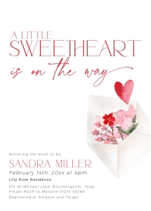 BB083-01 5x7 Invitation - Heart Post: BBB83-01 Invitation Bundle - Heart Post
