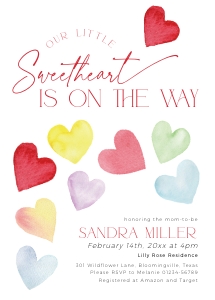 BB086-01 5x7 Invitation - Colorful Hearts: BBB86-01 Invitation Bundle - Colorful Hearts