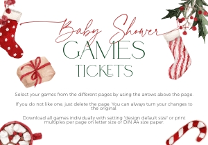 BBG47-00 Baby Shower Game Tickets - Christmas Stockings: BBG47-00 Baby Shower Games - Christmas Stockings