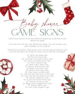 BBG47-00 8x10" Baby Shower Game Signs - Christmas Stockings: BBG47-00 Baby Shower Games - Christmas Stockings