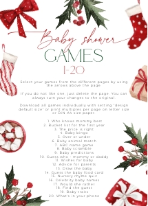 BBG47-00 5x7" Baby Shower Games 01-20 - Christmas Stockings: BBG47-00 Baby Shower Games - Christmas Stockings