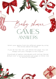 BBG47-00 Baby Shower Games Answers - Christmas Stockings: BBG47-00 Baby Shower Games - Christmas Stockings
