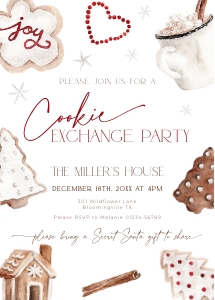 CH074-01 5x7 Invitation - Christmas Cookies: CHB74-01 Invitation Bundle - Christmas Cookies