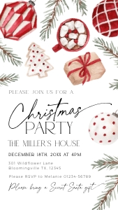 CH073-03 1080x1920 Electronic Invitation - Red Christmas: CHB73-01 Invitation Bundle - Red Christmas