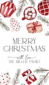 CH073-02 2x3.5 Gift Tag - Red Christmas: CHB73-01 Invitation Bundle - Red Christmas